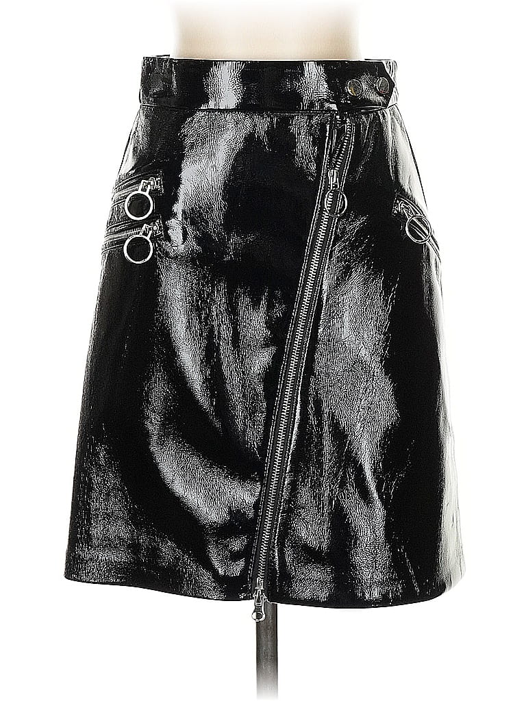 Zara Faux Leather Skirt In Black