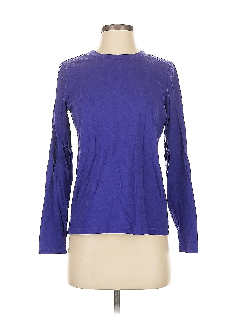 Lands' End 100% Supima Cotton Purple Long Sleeve T-Shirt Size XS - 71% ...