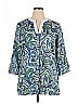 Foxcroft Paisley Blue 3/4 Sleeve Blouse Size 16 - photo 1