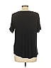 August Silk Black Short Sleeve Top Size L - photo 2