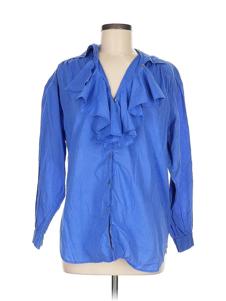 Ralph Lauren 100% Cotton Blue 3/4 Sleeve Blouse Size M - photo 1