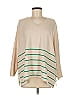 White + Warren 100% Cashmere Stripes Tan Poncho Size M - photo 1