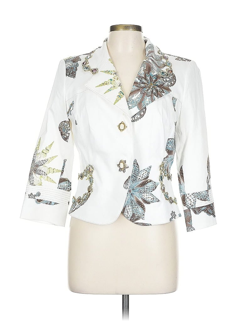 Alberto Makali Floral White Blazer Size 10 - photo 1