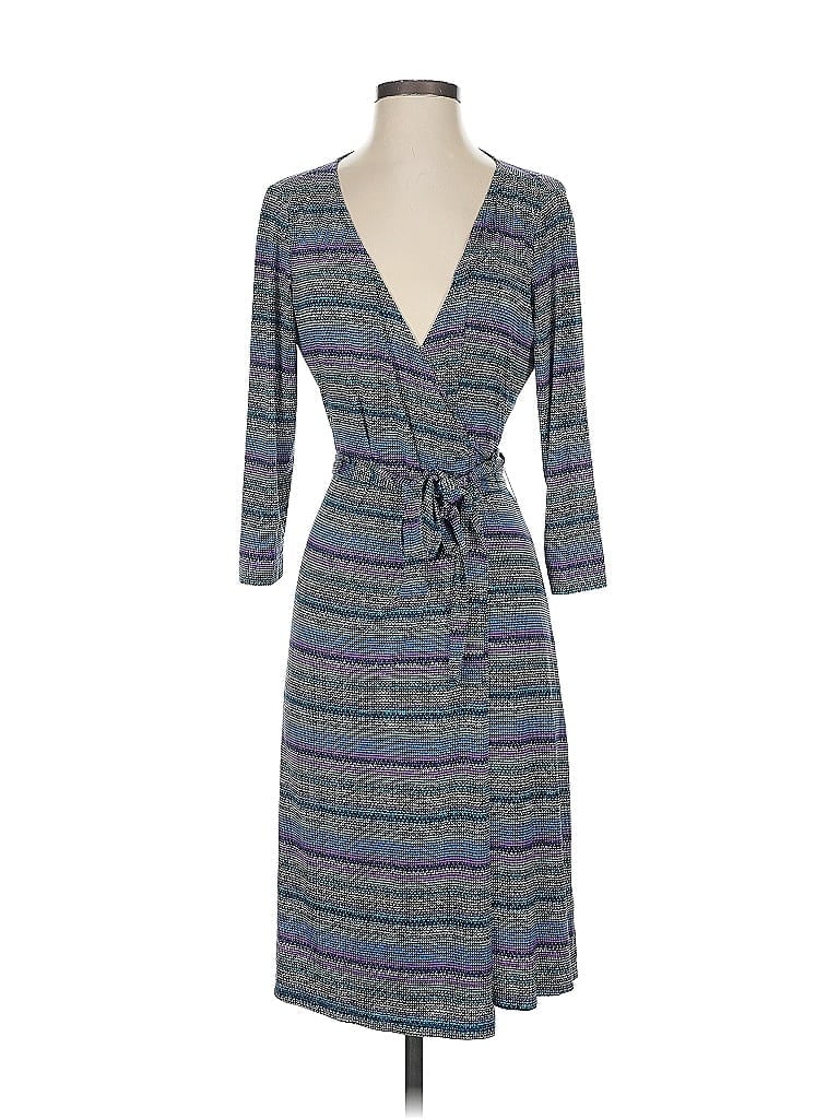 Tahari by ASL Stripes Gray Casual Dress Size 4 - photo 1