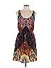 Donna Morgan 100% Polyester Print Black Purple Casual Dress Size 10 - photo 1