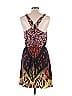Donna Morgan 100% Polyester Print Black Purple Casual Dress Size 10 - photo 2