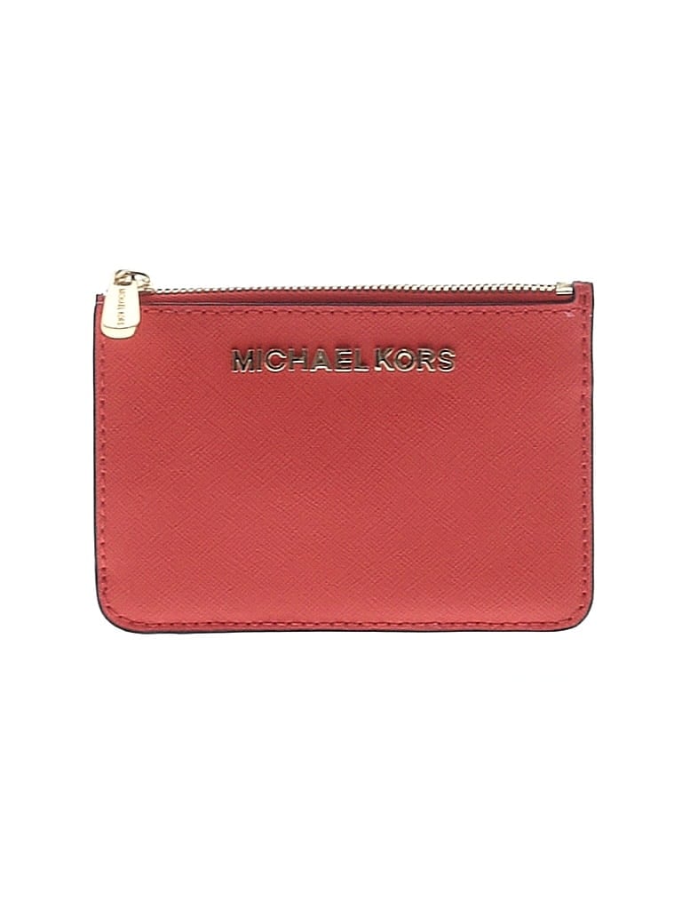 MICHAEL Michael Kors Red Orange Leather Card Holder One size - photo 1