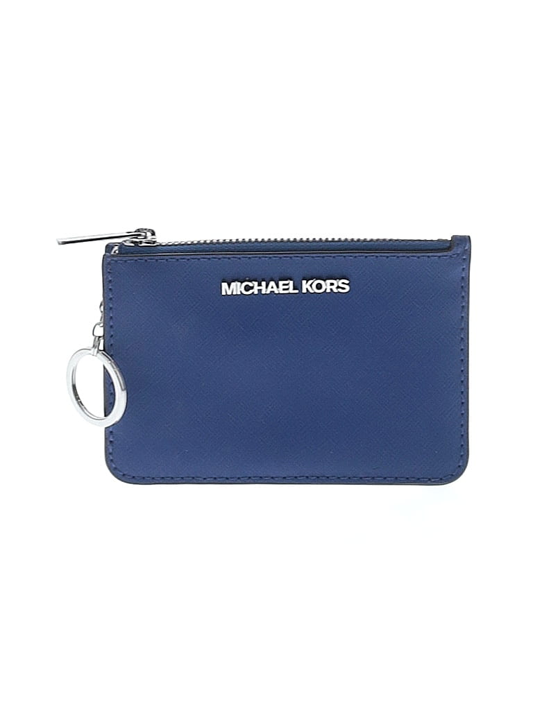 MICHAEL Michael Kors Blue Leather Card Holder One size - photo 1