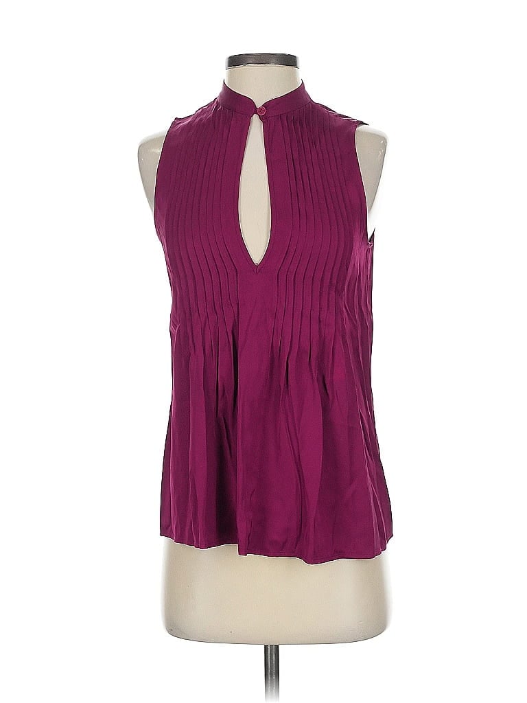 Pre-owned Theory Sleeveless Blouse In Burgundy