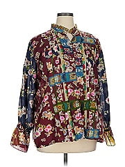 Johnny Was Long Sleeve Silk Top
