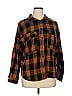 12th Tribe Plaid Brown Long Sleeve Button-Down Shirt Size 0X - photo 1