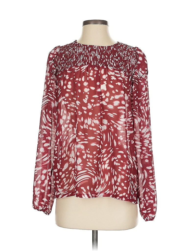 Maje 100% Polyester Burgundy Long Sleeve Blouse Size 2 - photo 1