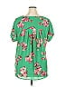 Pleione 100% Polyester Green Short Sleeve Blouse Size XL - photo 2