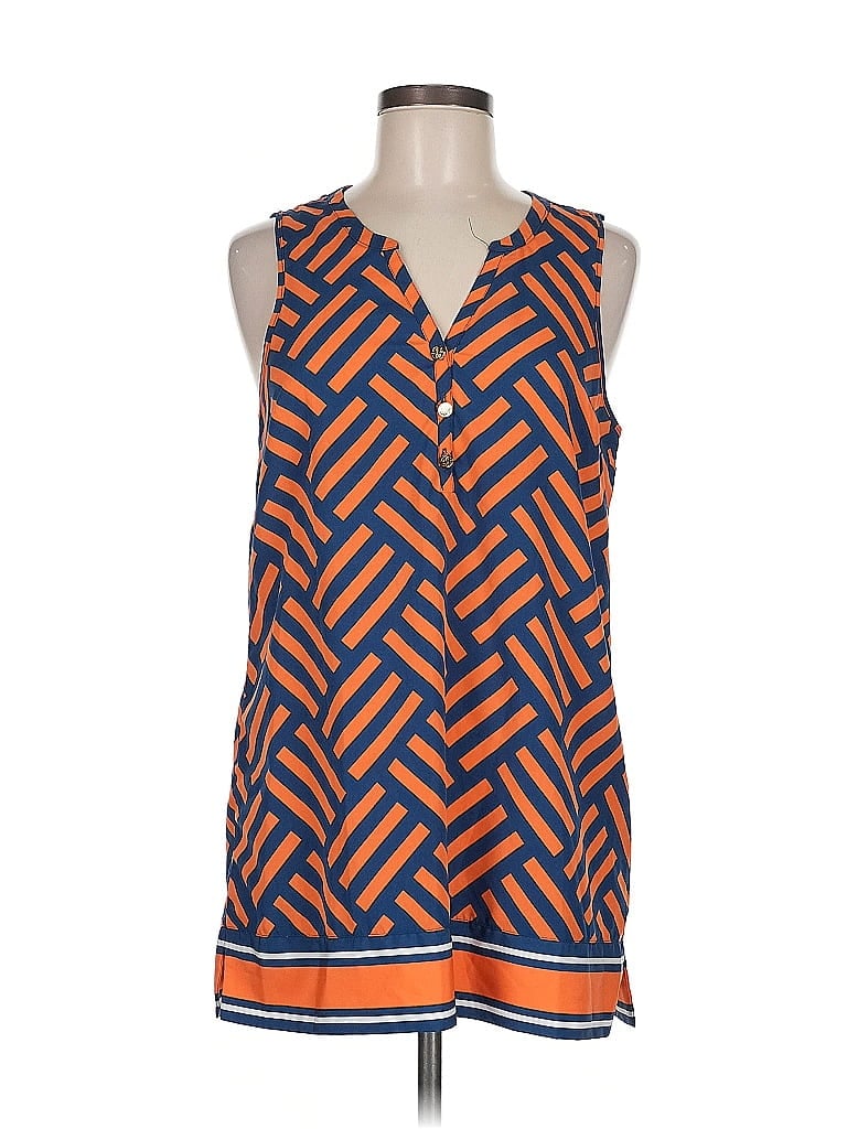 Pre-owned Mud Pie Sleeveless Blouse In Orange