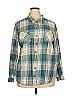 Natural Reflections 100% Cotton Plaid Teal Long Sleeve Button-Down Shirt Size XXL - photo 1