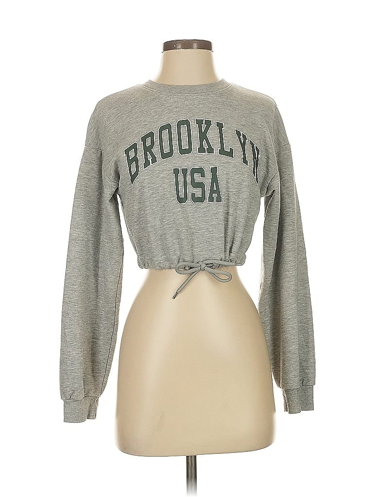 Bershka Gray Long Sleeve T-Shirt Size XS - photo 1