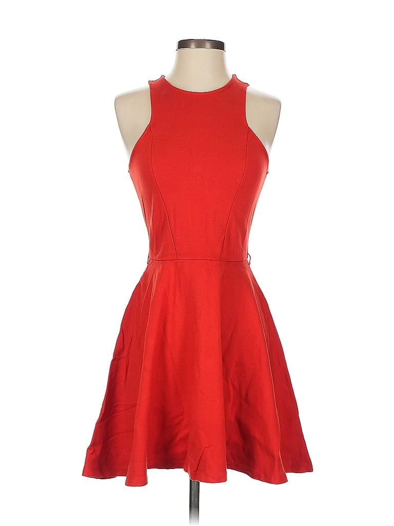 Bebe Solid Red Cocktail Dress Size S - photo 1