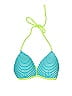 Hula Honey Stripes Green Blue Swimsuit Top Size L - photo 1