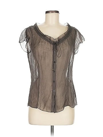 Elie Tahari Short Sleeve Silk Top (view 1)