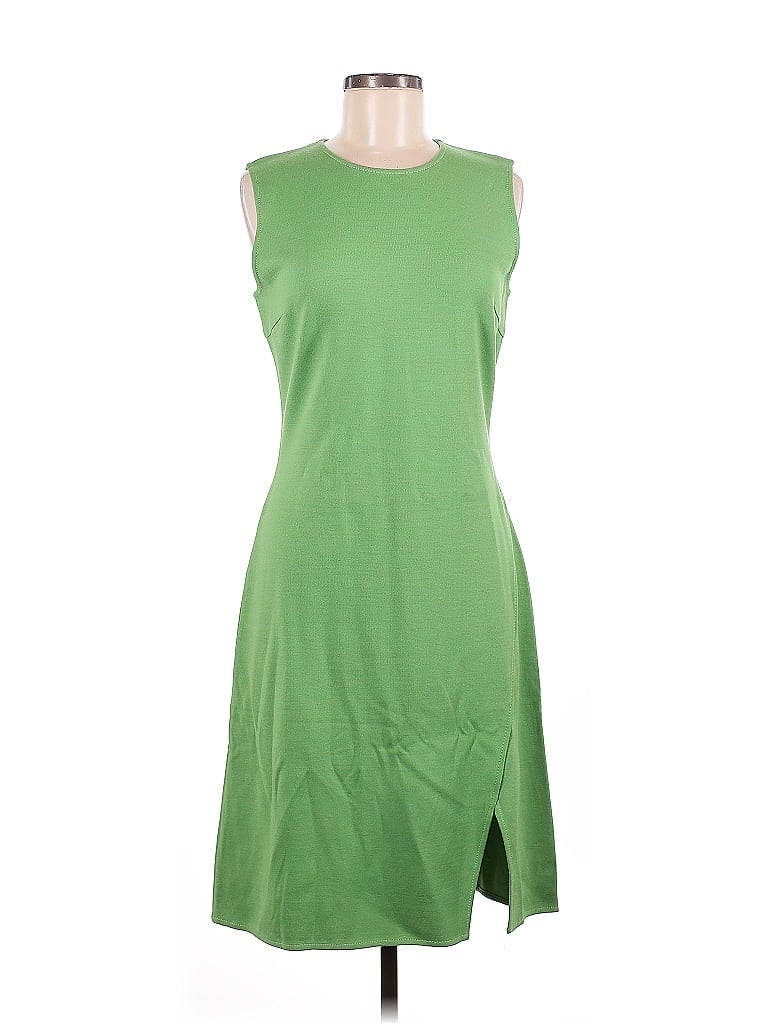 St. John Solid Green Casual Dress Size 6 - photo 1