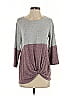 Pink Clover Gray 3/4 Sleeve Top Size S - photo 1