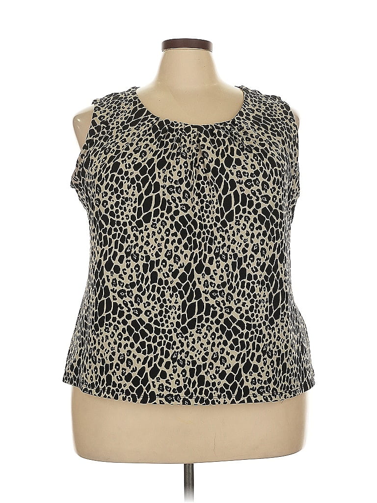 Jones Studio Chevron-herringbone Black Sleeveless Blouse Size 3X - photo 1