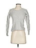 C by Bloomingdales 100% Cashmere Chevron-herringbone Silver Cashmere Pullover Sweater Size XS - photo 1