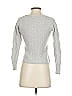 C by Bloomingdales 100% Cashmere Chevron-herringbone Silver Cashmere Pullover Sweater Size XS - photo 2