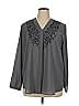 Chico's 100% Polyester Gray 3/4 Sleeve Blouse Size XL - photo 1
