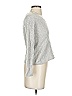 C by Bloomingdales 100% Cashmere Chevron-herringbone Silver Cashmere Pullover Sweater Size XS - photo 4