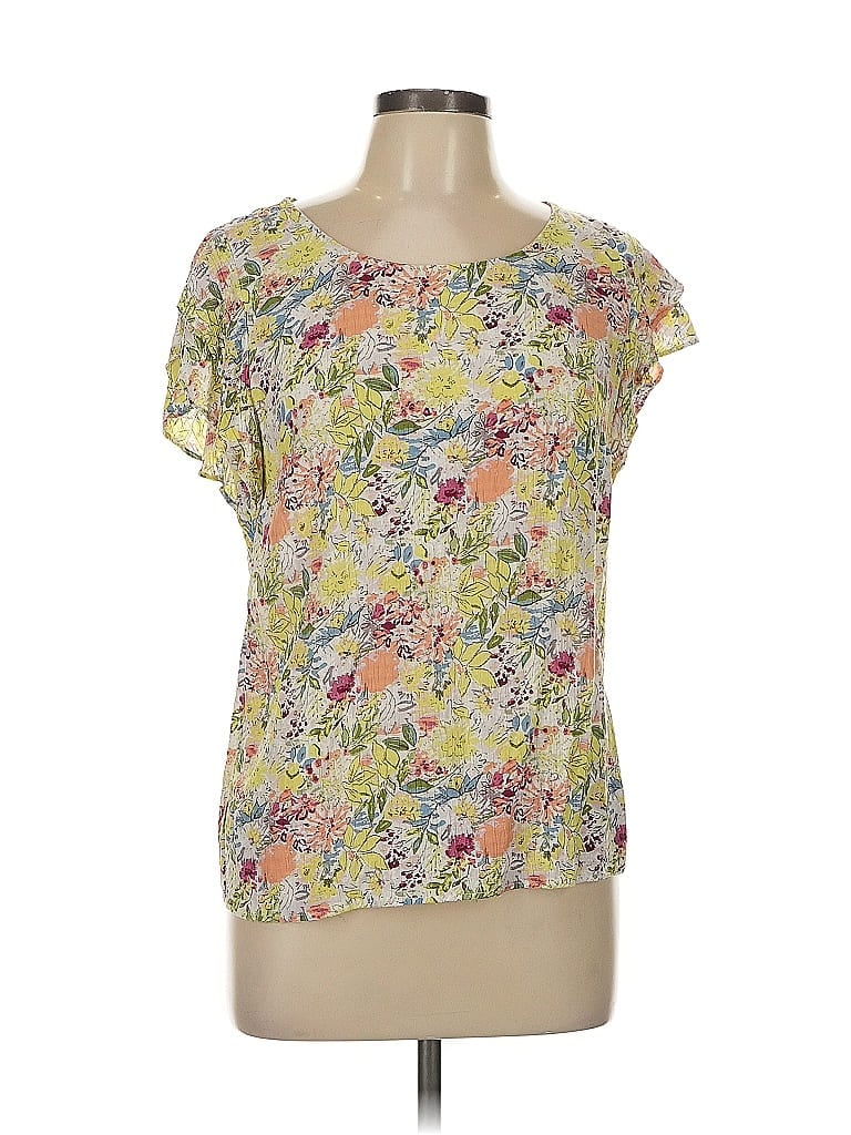 Pre-owned Cynthia Rowley Tjx Short Sleeve Blouse In Yellow