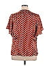 Unique Vintage 100% Polyester Polka Dots Orange Brown Short Sleeve Blouse Size 1X - photo 2