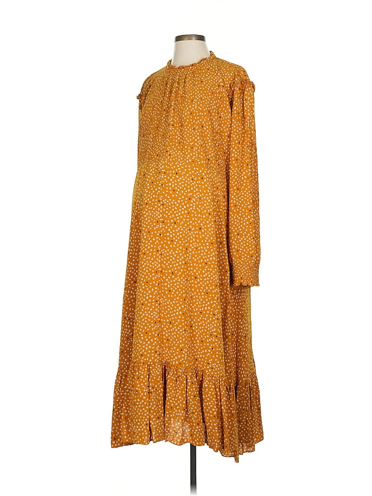 Hatch 100% Viscose Yellow Casual Dress Size XS - photo 1