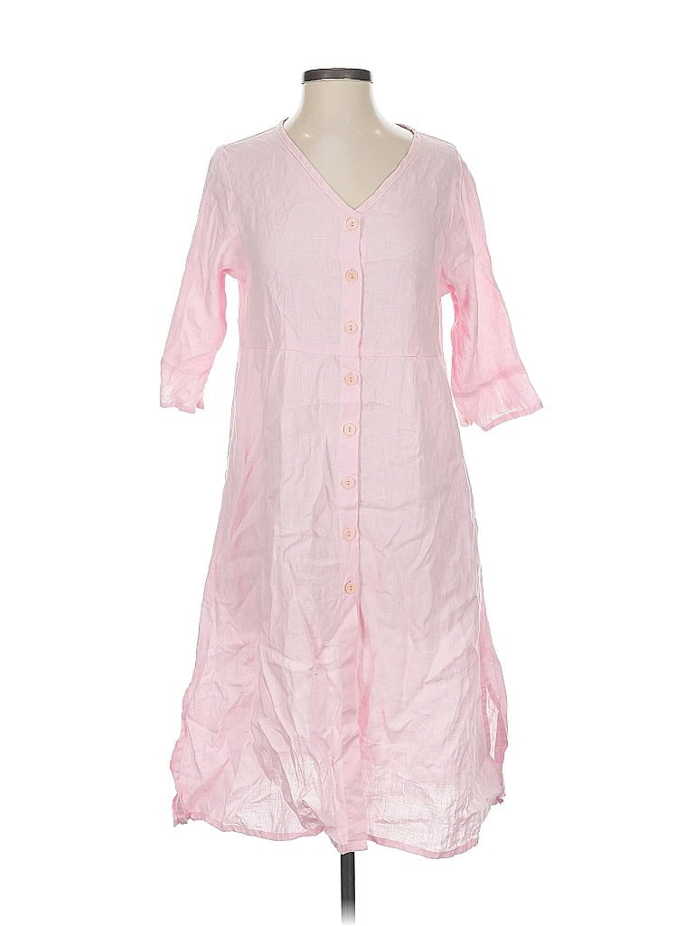 Flax 100% Linen Pink Casual Dress Size (P) - photo 1