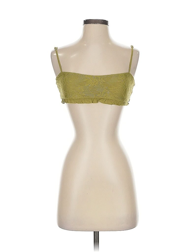 Weworewhat Tank Top Green Strapless Neckline Tops In Multi