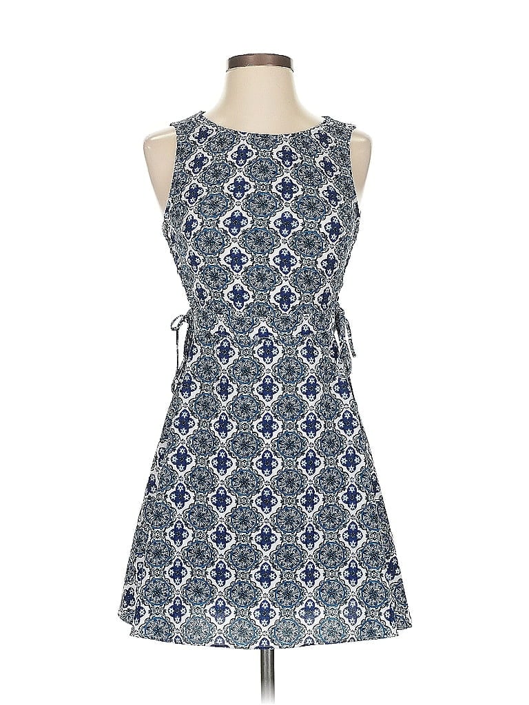 Divided by H&M Paisley Blue Casual Dress Size 4 - photo 1