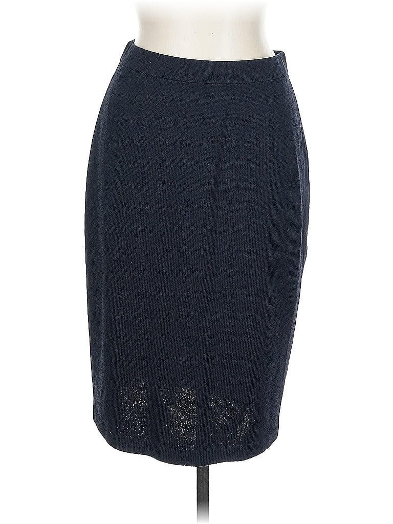 St. John Collection Solid Blue Wool Skirt Size 10 - photo 1