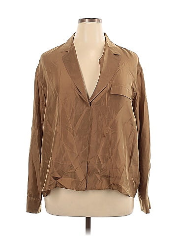 Vince. Long Sleeve Silk Top (view 1)