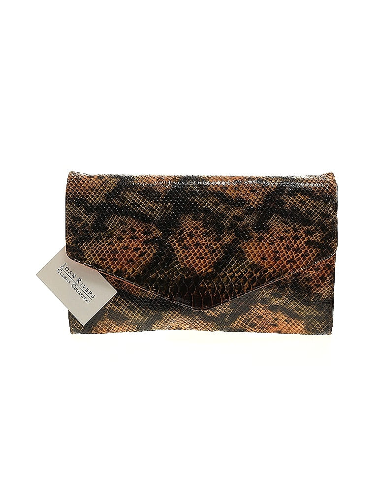 Joan Rivers 100% Pvc Animal Print Brown Yellow Clutch One size - photo 1