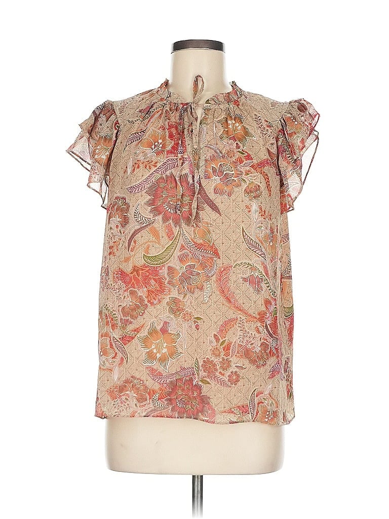 Pre-owned J By Joie Short Sleeve Blouse In Brown