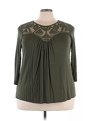 Green Envelope 3/4 Sleeve Blouse (view 1)