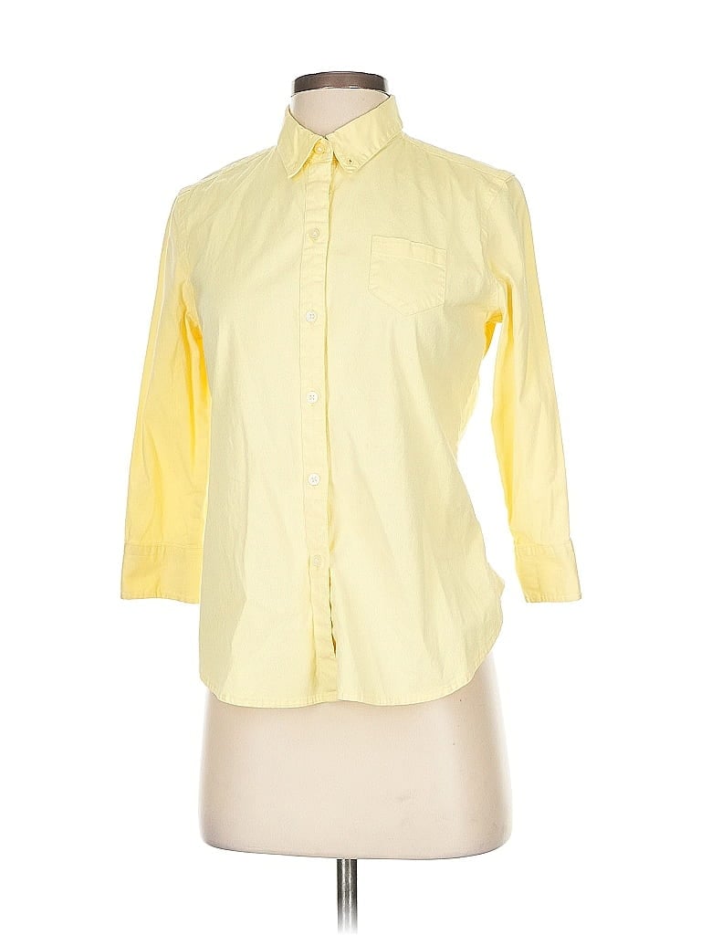 Click to view more detailed imagery on our partner's website Pre-owned Gap 3/4 Sleeve Button Down Shirt In Yellow