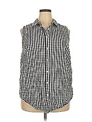 Woman Within Sleeveless Button Down Shirt