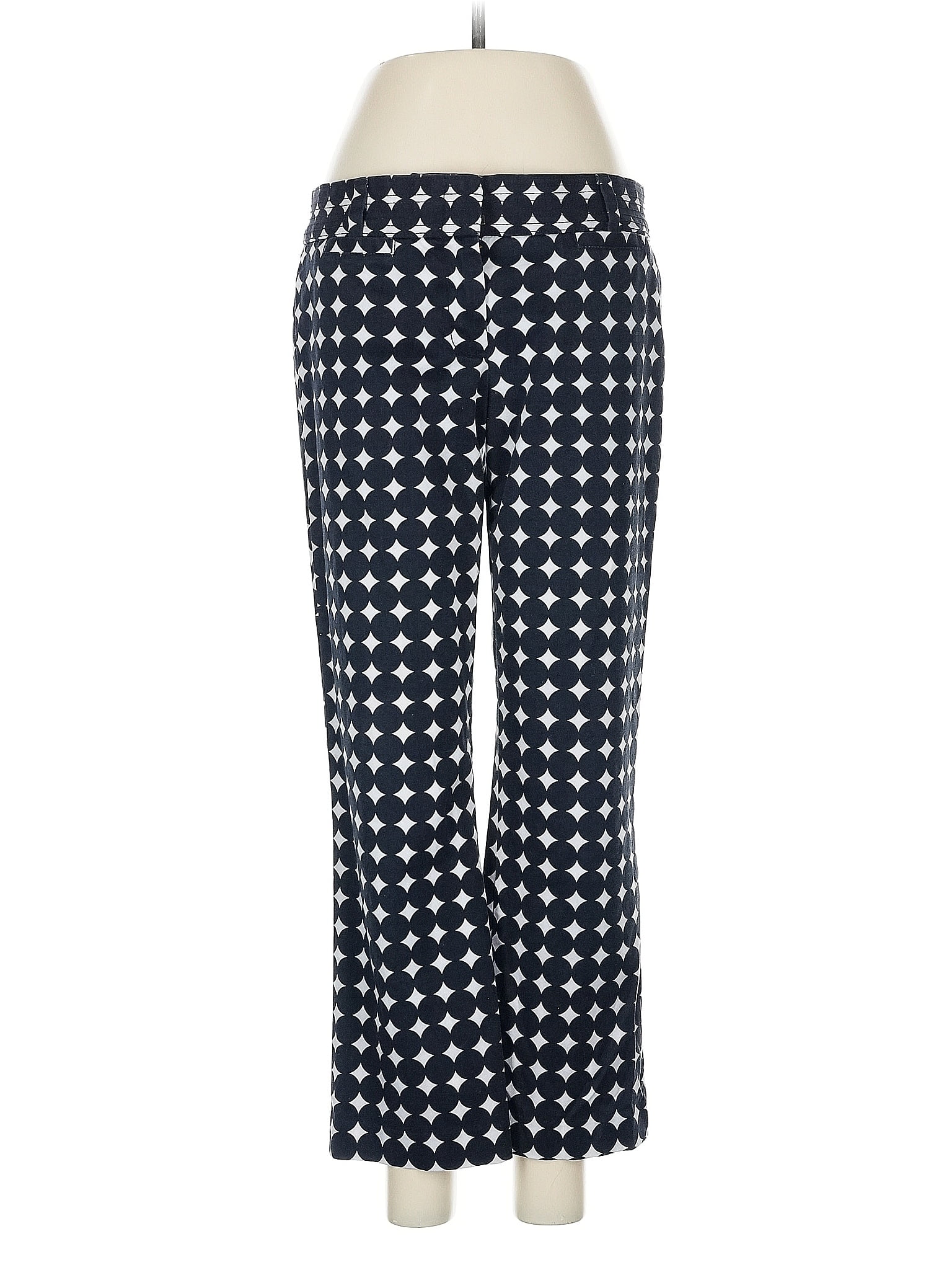 J.Crew Factory Store Polka Dots Blue Casual Pants Size 6