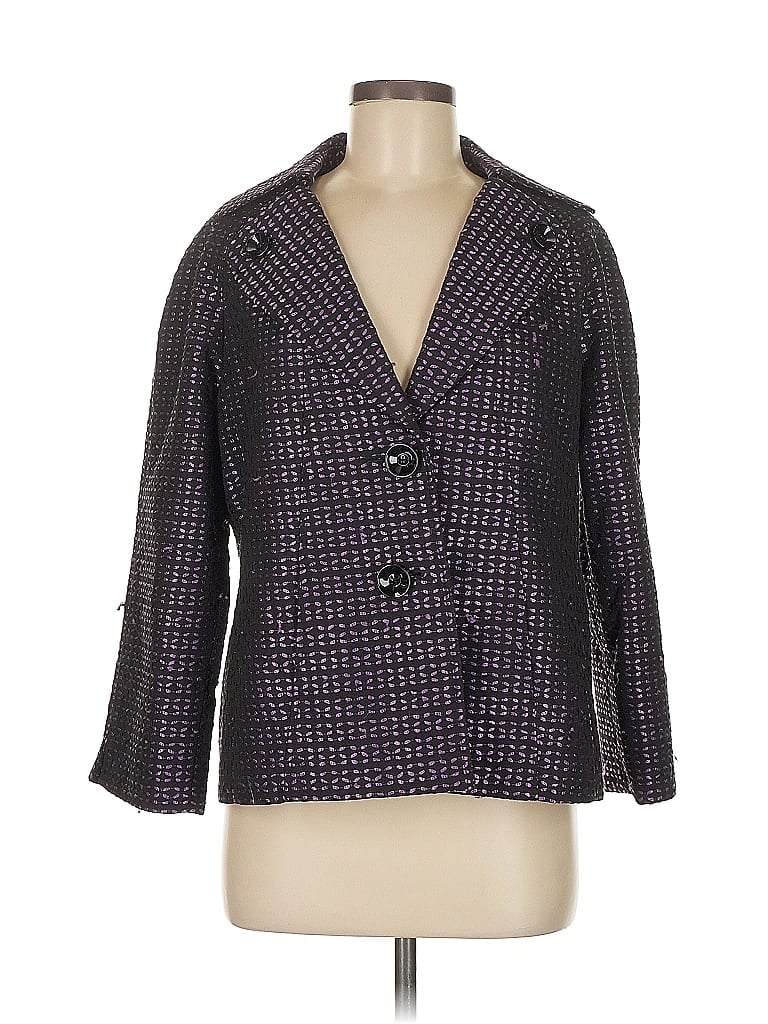 A La Carte 100% Polyester Tweed Purple Blazer Size M - photo 1
