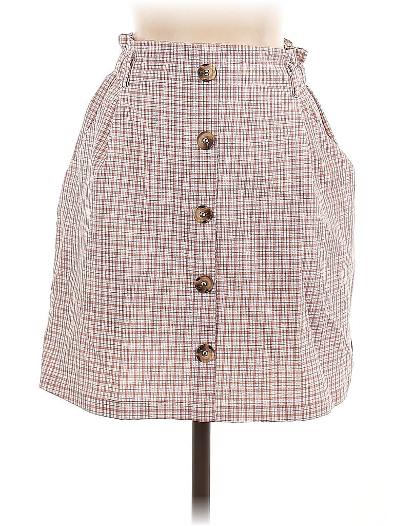 Polly Checkered-gingham Brown Casual Skirt Size 2 - photo 1