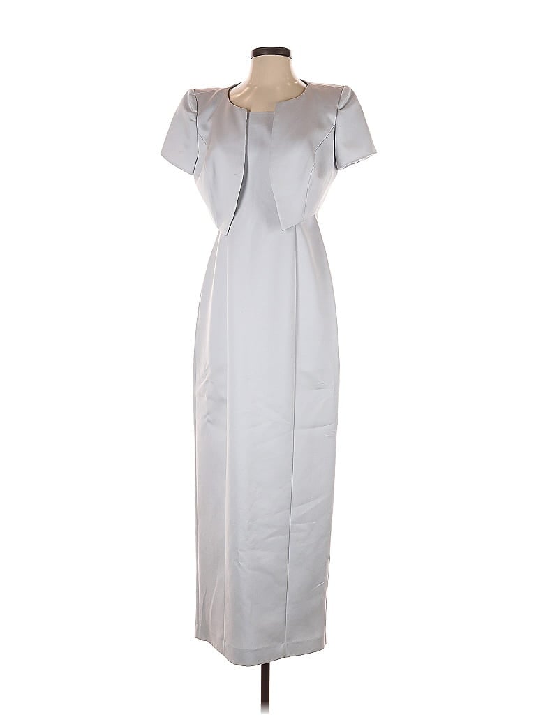 Alex Evenings 100% Polyester Silver Gray Cocktail Dress Size 4 - photo 1