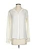 Nili Lotan 100% Silk Color Block Ivory Long Sleeve Silk Top Size S - photo 1