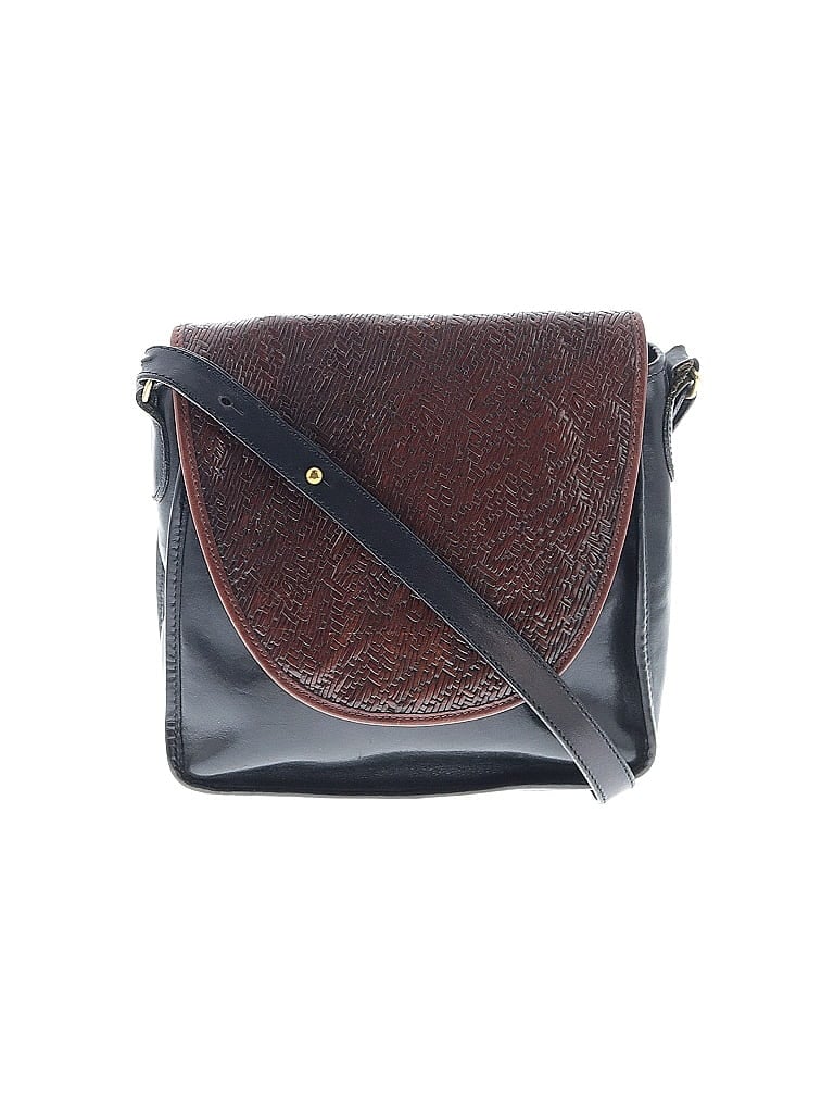 Brahmin Burgundy Black Leather Shoulder Bag One size - photo 1