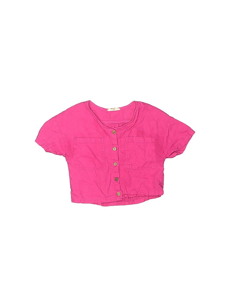 Pre-owned Jessica Simpson Kids' Short Sleeve Top Pink Sweetheart Neckline Tops